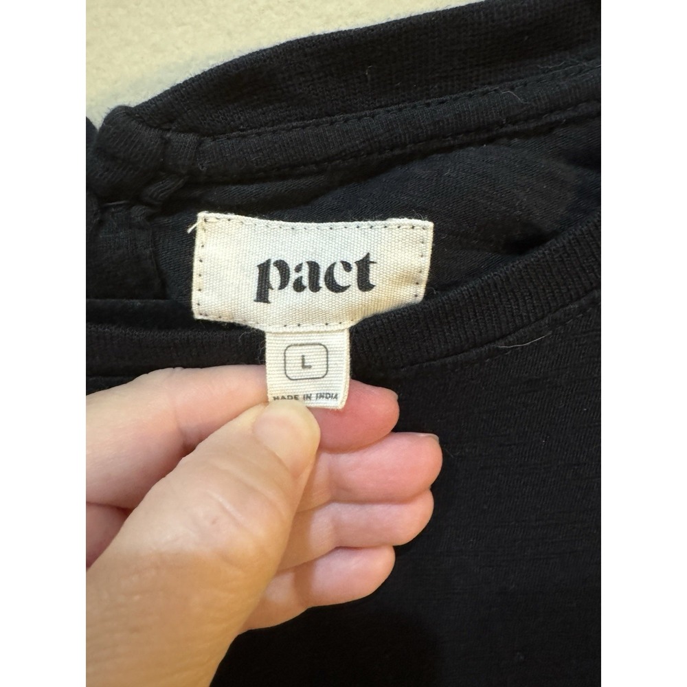 Pact Black Organic Cotton All Day Easy Boho Resort Overall Jumpsuit Size Large - Picture 5 of 9